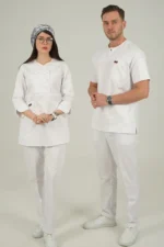 اسکراب پزشکی آستین سه ربع سفید زنانه - تصویر 4