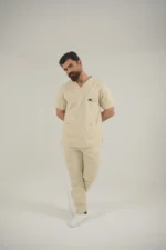 ست اسکراب و شلوار جراحی رنگ کرم مردانه