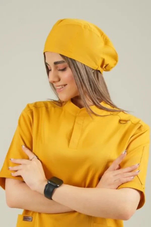 کلاه پزشکی خردلی زرد