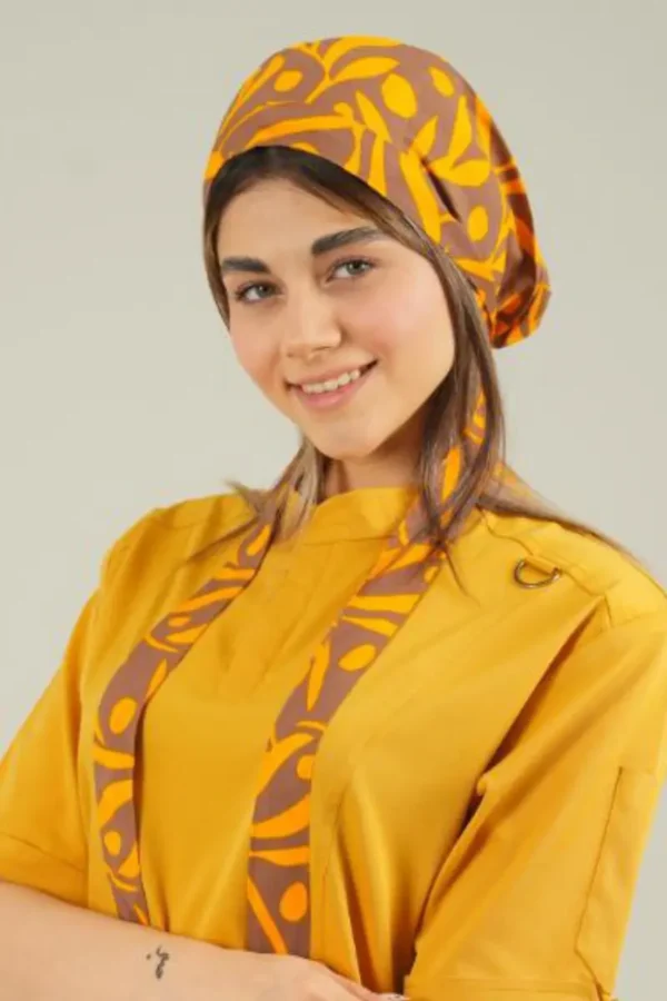کلاه جراحی رنگ زرد و قهوه ای زنانه