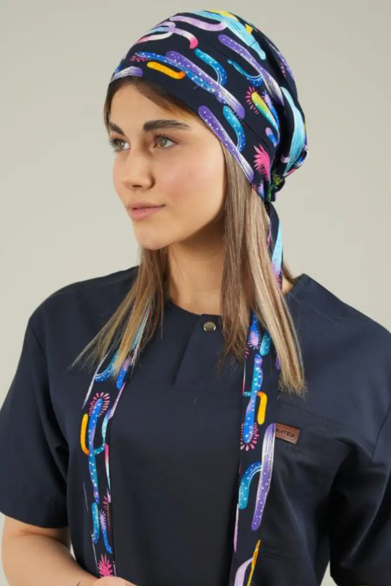photo-output (82) کلاه کراواتی زنانه بند بلند جراحی طرحدار