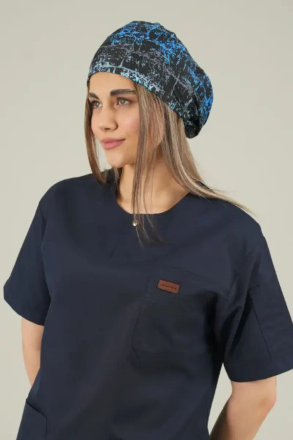 کلاه پزشکی طرح ابی مشکی