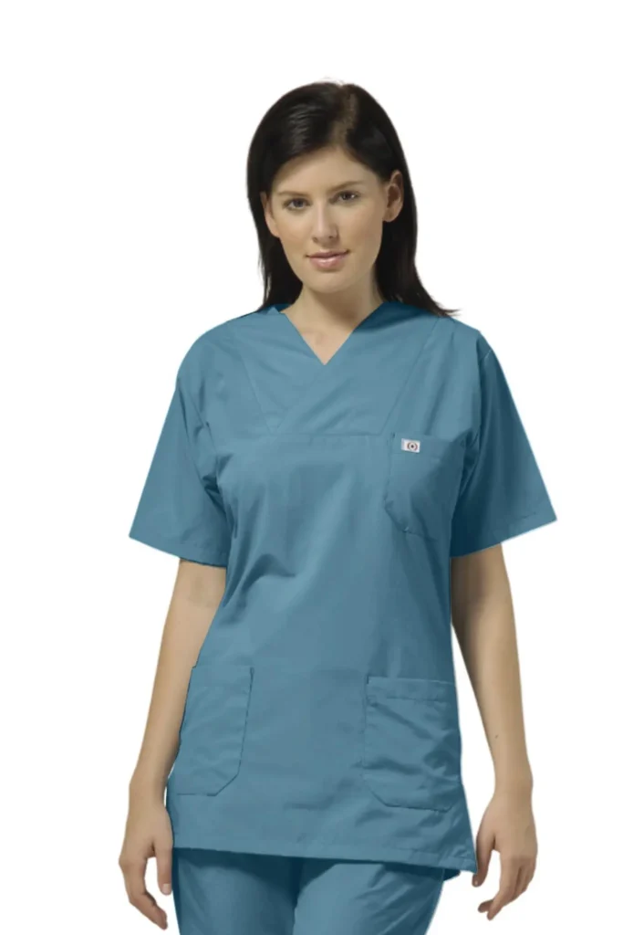 اسکراب پزشکی یقه پاکتی ابی روشن