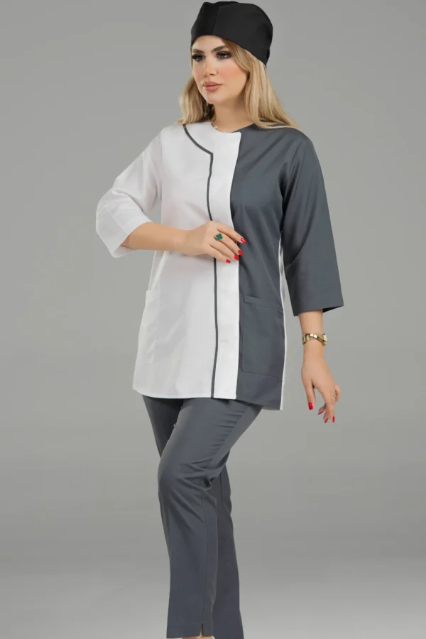 اسکراب زنانه طوسی سفید